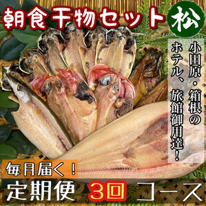 【毎月定期便3回】小田原、箱根の旅館、ホテル御用達！朝食干物セット 松【 まぐろや 神奈川県小田原市 干物 干物 干物 干物 干物】