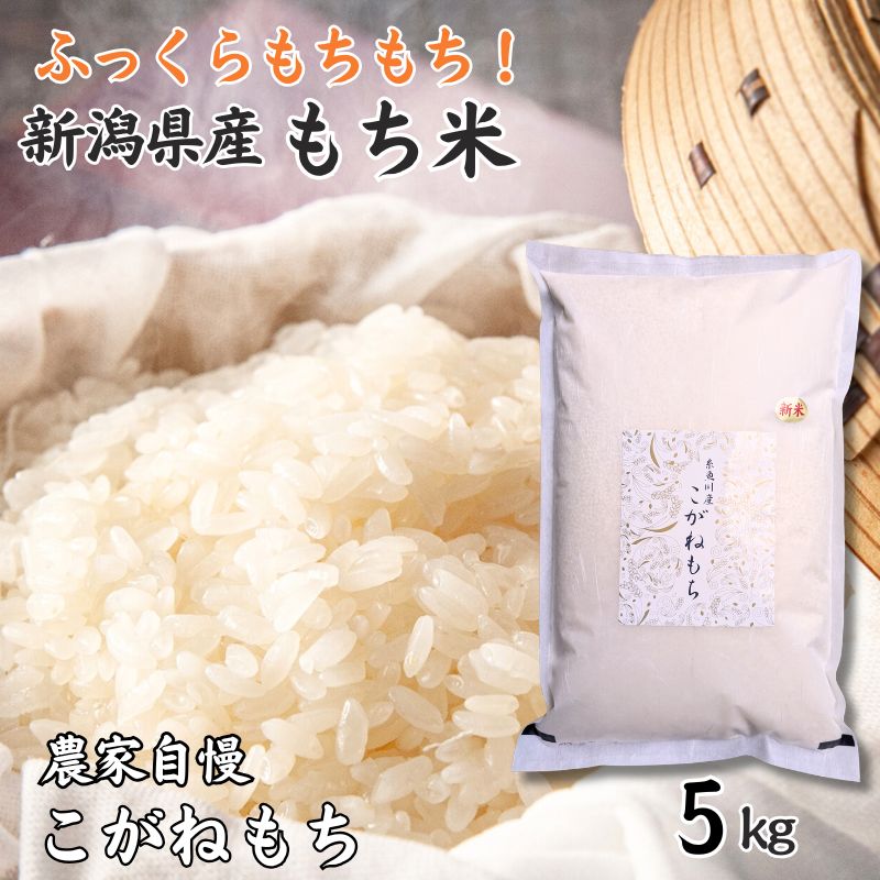 【ふるさと納税】もち米『こがねもち』 5kg 新潟県産 【令和7年産新米】つやつやモチモチ もち米ならではの芳醇な香り 百姓や伝六 1等米【餅 赤飯 おこわ ふるさと納税 米 ブランド米 黄金餅 2025】