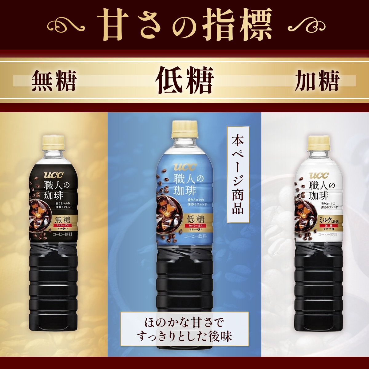 【3ヶ月定期便】【UCC 職人の珈琲◇低糖◇ボトルコーヒー 900ml×12本×2ケース　合計6ケース】 UCC ボトル コーヒー 低糖 微糖 ペットボトル　AB22