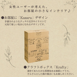 【定期便3回 3ヶ月毎】ティッシュ エルモア ボックスティッシュ ティッシュペーパー 20箱 5個ポリ× 4パック ティシュー 日用品 消耗品 備蓄 防災 Kazaru×Krafty ラインアート ふ