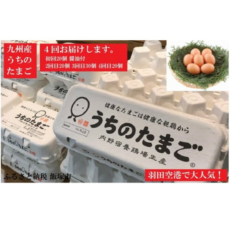 【ふるさと納税】うちのたまご醤油セット(4回お届け) 卵 玉子 醤油 セット 卵かけごはん 定期便 4回 飯塚市 【D5-021】