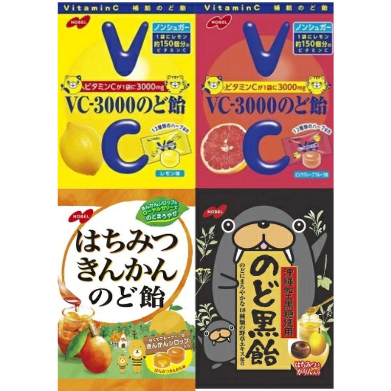 ノーベル製菓 のど飴 4種類　24袋　のど飴 あめ 詰め合わせ 菓子