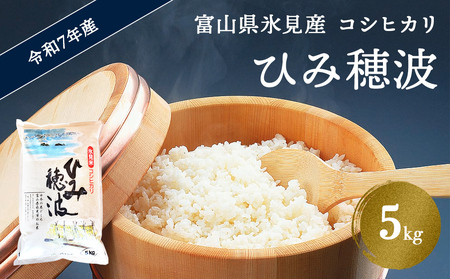 令和7年産 富山県産 コシヒカリ 《ひみ穂波》 5kg ＜2025年10月上旬以降順次発送＞ 富山県 氷見市 こしひかり 5kg 