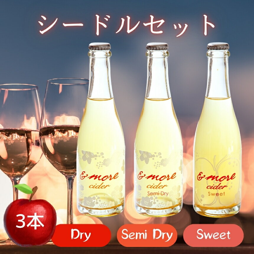 【ふるさと納税】シードル 3本 セット | 太陽農場 シードル 酒 自社栽培 りんご 甘口 辛口 セット ギフト 贈り物 プレゼント 飲み比べ 長野県 飯田市