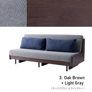 ソファ ソファベッド  幅180 ペース 180ごろ寝ソファ＜オークブラウン×ライトグレー＞【モーブル】【大川家具】