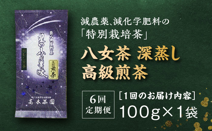 【全6回定期便】奥八女星野村 八女茶 高級煎茶 深蒸し茶 100g×1袋＜株式会社ベネフィス＞那珂川市 [GED026]