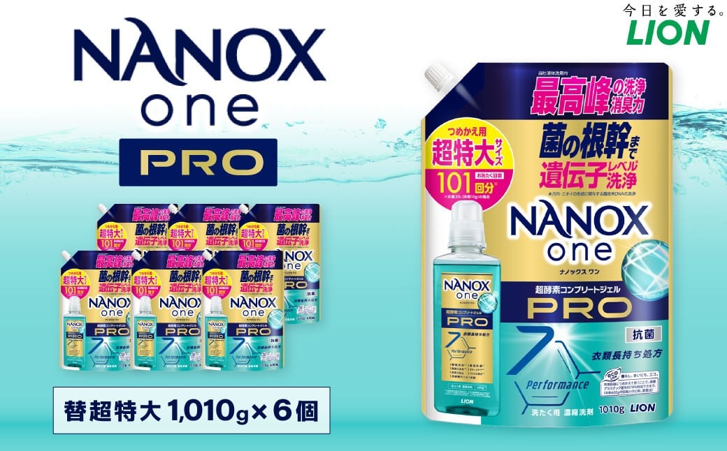 
            NANOXonePRO 替 超特大 セット（替超特大6個） 合計約6.06kg 洗剤 洗濯用洗剤 洗濯 ナノックス ナノックスワンプロ ライオン
          