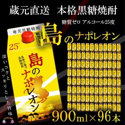 ふるさと納税 徳之島町 【蔵元直送便】　本格黒糖焼酎　島のナポレオン900mlパック×96本
