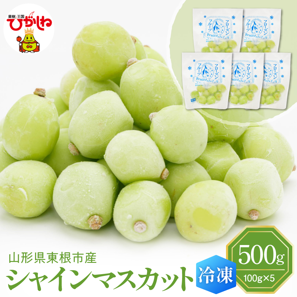 【急速冷凍】東根市産 シャインマスカット 100g×5袋 東根農産センター提供 hi027-245