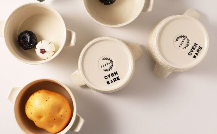 【波佐見焼】ローズマリー （アイボリー） ココット 5個セット【福田陶器店】 [PA268]