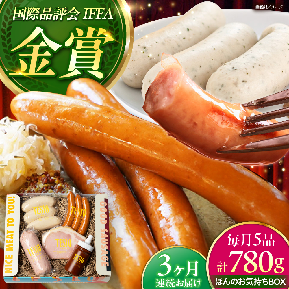 【全3回定期便】TESIOの自家製ハム＆ソーセージ 『ほんのお気持ちBOX』 豚肉 ハム ソーセージ 小分け 真空パック 沖縄市 / TESIO [BCAD010]