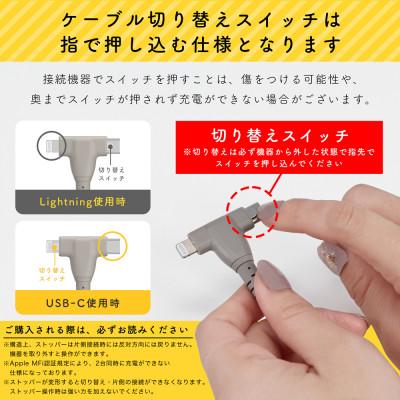 ふるさと納税 海老名市 2in1ケーブル C to L&C 2m ラテグレージュ(MOT-2IN1G200-GY) |  | 02