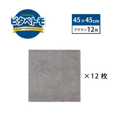 ふるさと納税 海南市 洗えるジョイントペットマット　45×45cm　ブラウン　12枚組　ピタペトモ　犬・猫用　吸着