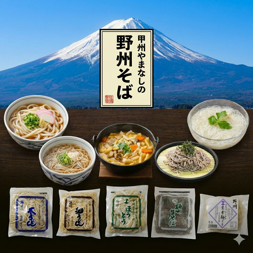 【ふるさと納税】甲州名物ほうとう入り！大月のこだわり生麺5種 食べ比べセット計1.8kg（計14人前）