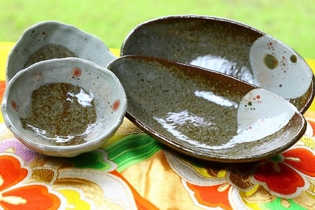 026-A-19 野の花工房 楕円深皿・小鉢セット