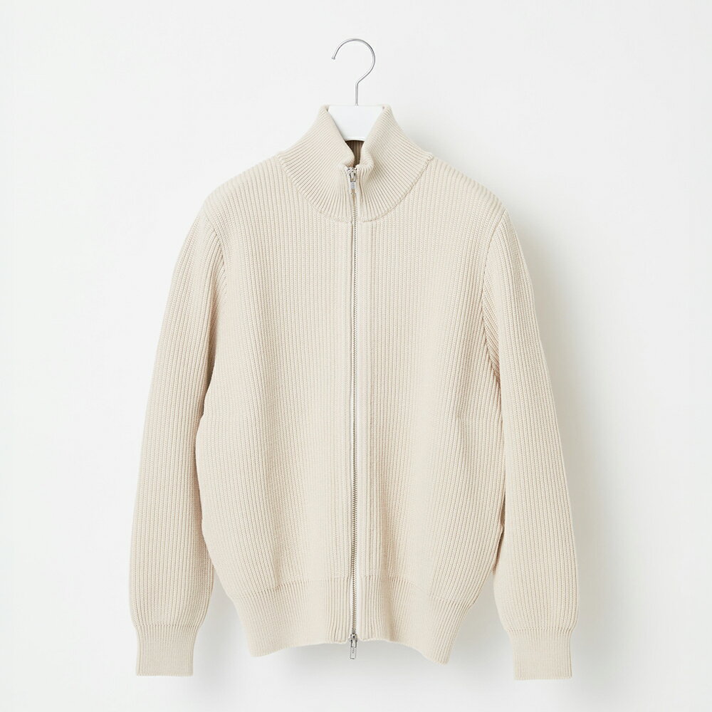 【ふるさと納税】 ≪順次発送≫ EX FINE WOOL RIB KNIT BLOUSON ECRU エクリュ ドライバーズニット・ブルゾン 服 洋服 ユニセックス メンズ レディース ブランド 山形県 山辺町 送料無料 yt-ebxxe-sn ※沖縄・離島への配送不可