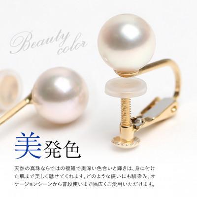 ふるさと納税 長崎市 あこや真珠 イヤリング 8.0-8.5mm K18 イエローゴールド |  | 01