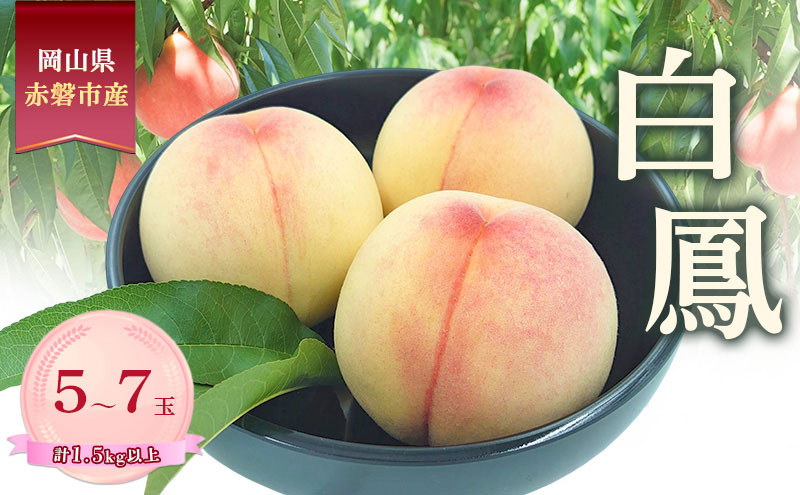 桃 2026年 数量限定 白鳳 5-7玉 計1.5kg以上 岡山県 赤磐市産