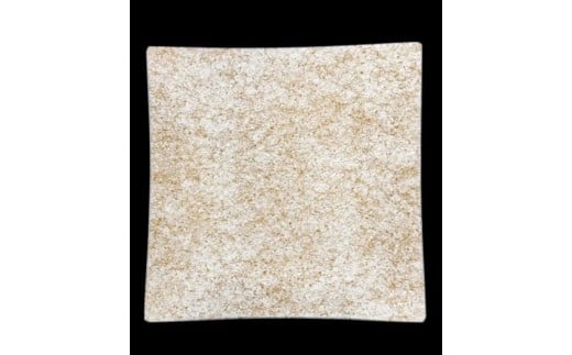 波スクエアプレート L 乱糸(マット仕上げ)純白