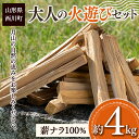 【ふるさと納税】大人の火遊びセット 薪 約4kg (ナラ 楢 100％) キャンプ アウトドア 乾燥薪 焚火 ソロキャンプ FYN9-539