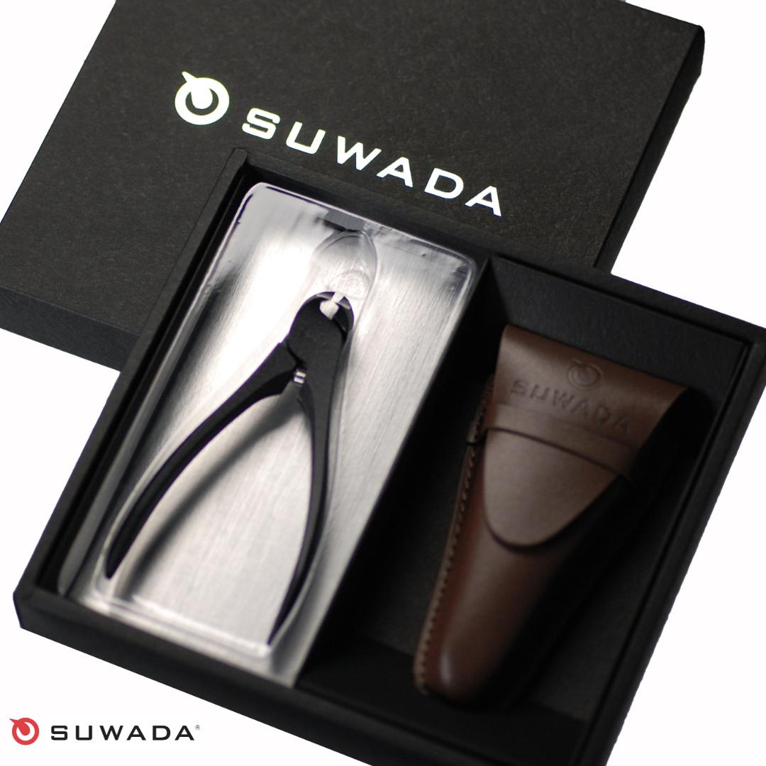 [数量限定] つめ切り ブラックS ＆ 革ケース（茶）セット [SUWADA(スワダ)] 爪切り [諏訪田製作所] 【018P059】