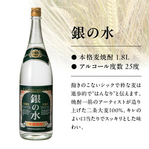 【本格麦焼酎】銀の水・銀の水BLACK 1.8L 6本セット N076-YE100