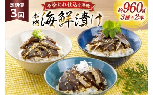刺身 漬け丼 本格 海鮮漬け セット 160g 6本 3回 定期便 総計2.8kg 詰め合わせ 食べ比べ [よかろ物産 長崎県 平戸市 hr42bgy420100] さしみ 漬け 冷凍 ご飯のお供 魚介 長崎 ぶり あじ たい 海鮮丼 お茶漬け