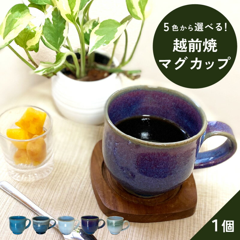 【ふるさと納税】【越前焼】洗心窯 手作りマグカップ【伝統工芸品 おしゃれ シンプル】【選べる5色！ブルー/紫/ホワイト/グリーンライン/グレー】買い回り お買い物マラソン [e48-a003]