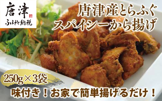 唐津産 とらふぐスパイシー唐揚げ250g×3袋(合計750ｇ ) 海鮮
