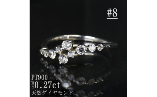 ＜サイズ:8号＞Pt900ダイヤモンド0.27ctリング R4140DI-P【1763822】