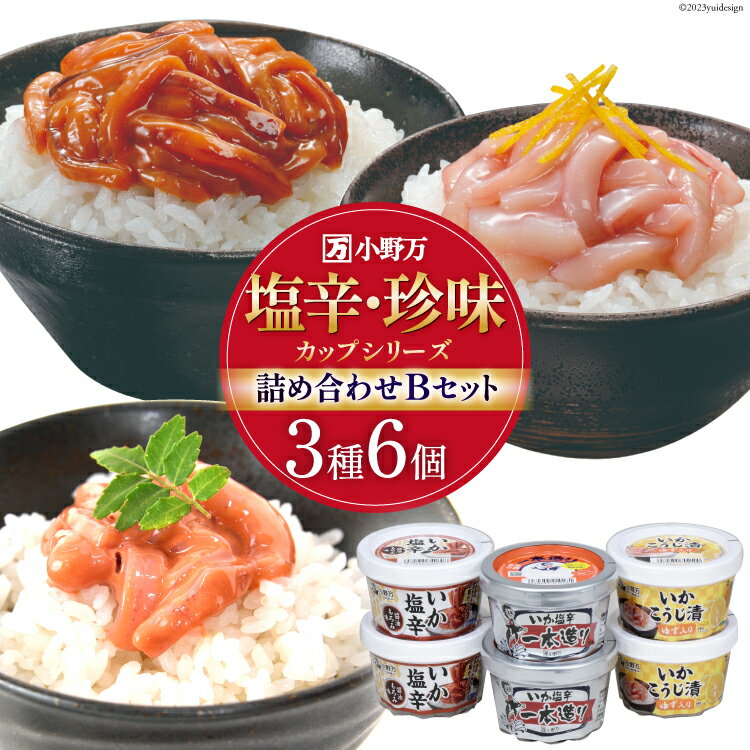 【ふるさと納税】塩辛・珍味 カップシリーズ 詰め合わせ Bセット [小野万 宮城県 気仙沼市 20564627] 魚 魚介類 いか イカ いか塩辛 イカ塩辛 こうじ 麹 ゆず 醤油 冷蔵 酒の肴 おつまみ ご飯のお供 レビューキャンペーン