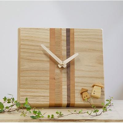 ふるさと納税 木津川市 【木の時計】置き時計にも掛け時計にもなる　寄せ木の時計　インテリア