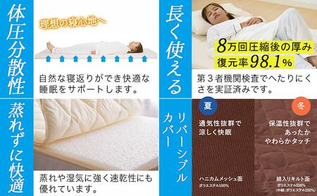 【ブラウン】全部洗える!「エアーアスリート」マットレス【SD】・ハニカムメッシュ&キルト使用のリバーシブルカバー付き_65-J201-br_(都城市) ヘタりにくく 長く使える 高反発 快適な睡眠 通