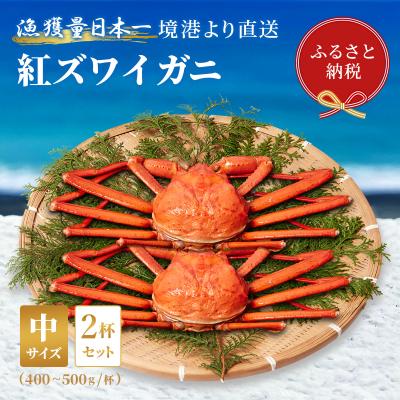 ふるさと納税 米子市 【蟹セレブ】境港産 紅ズワイガニ 中2杯セット(400g〜500g×2) ボイル済 【冷蔵で発送】 | 