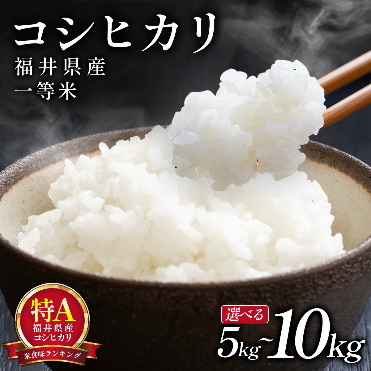 【ふるさと納税】先行予約 / 数量限定【令和7年産 新米】福井県産 コシヒカリ 一等米 5kg または10kg ＜10月中旬以降順次発送予定＞【米 コメ お米 ブランド米 白米 精米 こしひかり 国産 北陸 5kg 10kg ご飯 ごはん 小分け 家庭用 ふるさと納税米 NEW 新規】