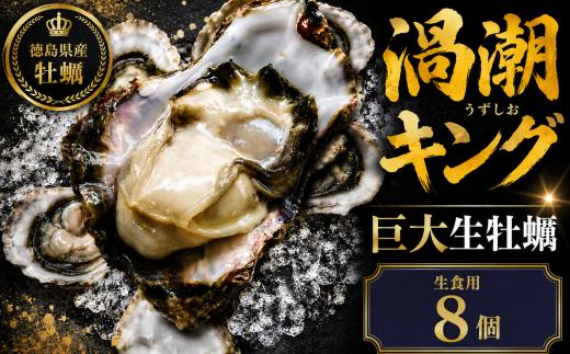 【2026年5月~2026年8月まで発送】牡蠣 生牡蠣 殻付き 8個 生食可 冷蔵 (ナイフ付き) 渦潮キング 岩牡蠣 かき カキ ブランド 旬 新鮮 海鮮 濃厚 料理 鍋 牡蠣鍋 カキフライ バーベキュー BBQ キャンプ おいしい TV テレビ 徳島県 鳴門