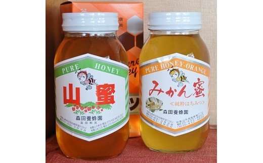 182 はちみつ２種(みかん蜜、山蜜)各　1.2kg(A182-1)