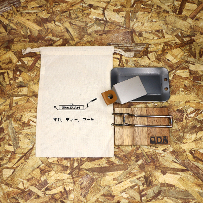 
oka-d-art　黒皮鉄板 メスティン用 コットン袋付き5点セット 厚さ3.2mm×85×140【1215198】
