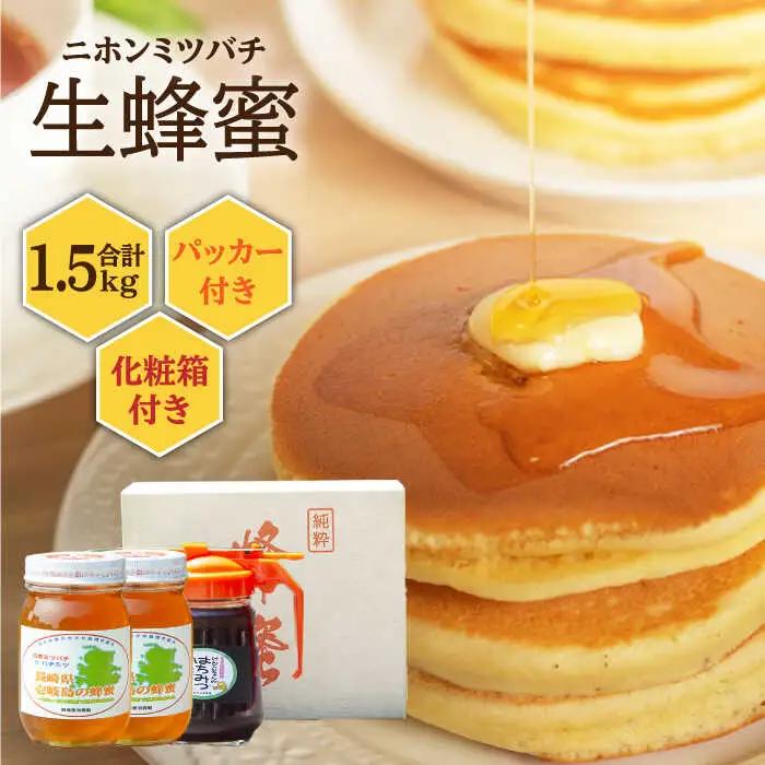 ニホンミツバチ 生蜂蜜 600g×2（パッカー300g・化粧箱付き） [JCL011] ハチミツ 蜂蜜