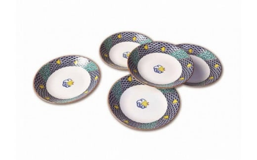 九谷焼八趣皿（5号）5枚セット 九谷焼 ｜ 石川県 小松市 【打田平太郎商店】