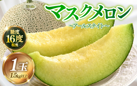 【先行予約】青肉アールスナイトメロン 秀品 1玉（1.5kg以上）【アールス系青肉メロン】《糖度16度程度！1株1果採りで育てる高級メロン！》／ 果物 フルーツ 農家直送 青肉 マスクメロン アールスメロン ギフト 贈答用 ※2026年7月上旬より順次発送予定 [aw028-a016]