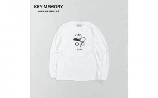 《3》【KEYMEMORY 鎌倉】カウボーイハットイラストロングTシャツ WHITE