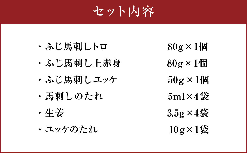 フジチク ふじ 馬刺し 赤身・霜降り 合計約210g