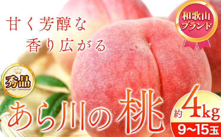 
            【先行予約】秀品 和歌山のブランド桃「あら川の桃」約4kg (9～15玉)《2025年6月下旬-8月上旬頃出荷》 紀の川市厳選館 和歌山県 紀の川市 紀の川市白桃 清水白桃 川中島白桃 黄金桃 桃 あら川の桃 ブランド桃  紀の川市桃 和歌山桃
          