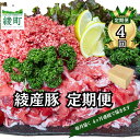 【ふるさと納税】綾町産 豚こま＆ミンチ1.5kg【全4回定期便】（0023-008）