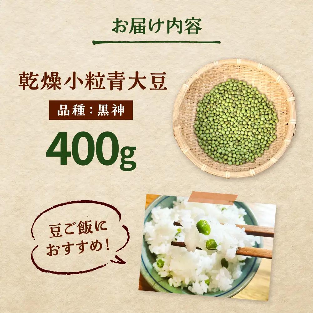 乾燥小粒青大豆（品種：黒神）400g【ekam】 大豆 [AXBV011]