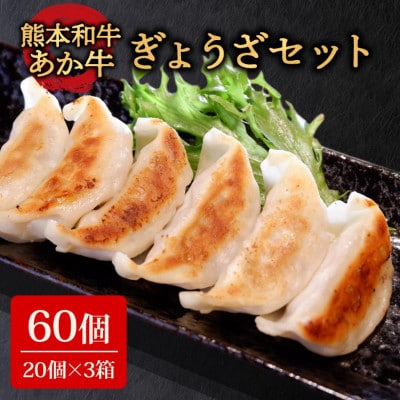 熊本和牛あか牛ぎょうざ60個(あか牛ぎょうざ20個入り×3箱)(阿蘇市)【配送不可地域：離島】【1556825】