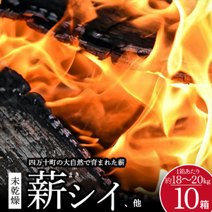 四万十の薪　未乾燥　シイ他(20kg以上)×10箱　Bnm-23 四万十の薪　未乾燥 キャンプ 薪ストーブ ストーブ 薪割り 割り薪 まき 乾燥 済 アウトドア キャンプ ファイヤー 焚き火 焚火 森林 林業 木 サウナ 薪 薪 薪