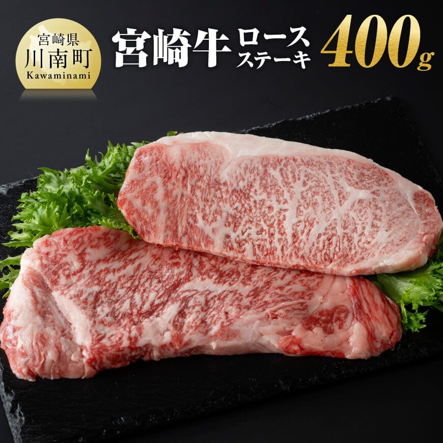 宮崎牛ロースステーキ400g　牛肉 宮崎牛[E11002]