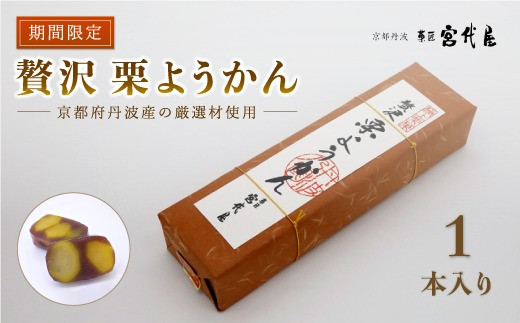【10月～4月発送】 贅沢 栗ようかん 1本 京都 綾部 和菓子 贈り物 贈答 プレゼント ギフト 手作り 栗 くり 大栗 小豆 こしあん 銀寄栗 羊羹 プレゼント 丹波 スイーツ 栗羊羹